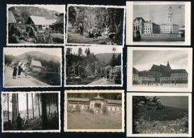cca 1940 Erdély, városok, tájképek, népviselet, 61 db fotó, több feliratozva, 9×6,5 cm