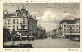 1940 Kaposvár, Korona utca, Del-Ka és Izsák József üzlete, Rendőrkapitányság