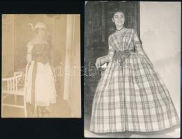 Hölgyek elegáns ruhában, 4 db fotó, 11×8,5 és 18,5×11,5 cm közötti méretekben