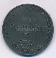 1946. A 100 éves balatoni hajózás emlékére Balaton-Füred 1846-1946 hadifém emlékérem (40mm) T:1-