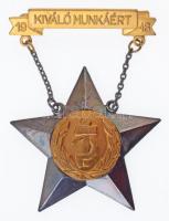 1948. Kiváló Munkáért sorszámozott kitüntető jelvény, 283-as sorszámmal, eredeti tokban T:1-