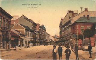 1909 Miskolc, Széchenyi utca, Schweitzer üzletének reklámja a falon