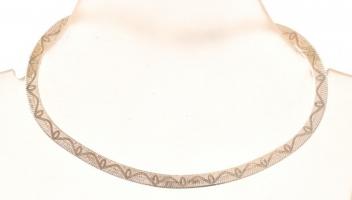 Ezüst(Ag) lapos, mintás kígyó karkötő, jelzett, h: 19,5 cm, nettó: 2,8 g