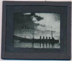 cca 1916 Az SMS Novara hadihajó képe üvegnegatívon. 10x8 cm