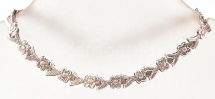 Ezüst(Ag) virágos nefelejcs karkötő, jelzett, h: 20,5 cm, nettó: 4,6 g