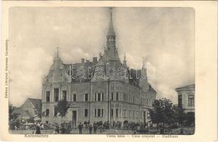 Karánsebes, Caransebes; Városháza, piac / town hall, market