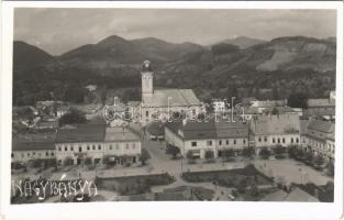 1940 Nagybánya, Baia Mare; Fő tér, Ifj. Marosán Gyula üzlete  / main square, shops. photo (fa)