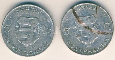 1947. 5Ft Ag "Kossuth" (2x) T:3