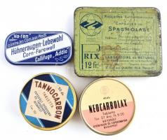 7 db régi gyógyszeres doboz, levél , némelyik tartalommal