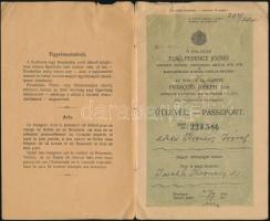 1906 Magyar Királyság útlevél Pécsett kiállítva. Papírfedeles