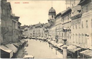 1903 Fiume, Rijeka; Corso / street with shops