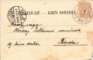 1899 (Vorläufer!) Károlyváros, Karlovac; Predgradje Dubovac / Dobóc vára / castle + "FIUME-ZÁGR...