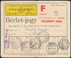 1957-58 Magyar Állami Operaház éved bérlet Kossuth címerrel