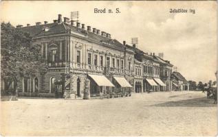 Bród, Nagyrév, Slavonski Brod, Brod na Savi; Jelacicev trg / square, Hotel Gelbes Haus / tér, szálloda