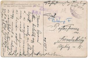 Italienisches Torpedomotorboot "Grillo" am 14. Mai 1918 bei der Hafeneinfahrt von Pola ver...