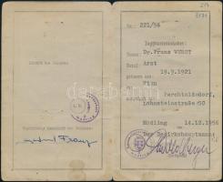 1956 Osztrák vadászjegy 3x meghosszabítva