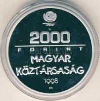 1998. 2000Ft Ag "UNICEF-A világ gyermekei" T:PP Díszdobozban, tanúsítvánnyal!