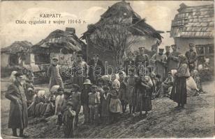 1916 Karpaty. Obóz cyganski z wojny 1914-5 r. / WWI German and Austro-Hungarian K.u.K. military, Gypsy camp in the Carpathians, folklore. Fot. St. Saneckiego (EK)