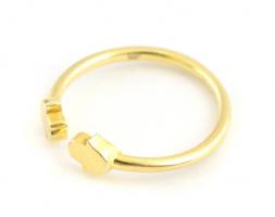 Aranyozott ezüst(Ag) állítható méretű gyűrű, jelzett, méret: 54, nettó: 1,4 g