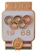 1968. Mexikó 1968 aranyozott, zománcozott olimpiai jelvény (28x19mm) T:1-  Hungary 1968. Mexico 1968 gilded, enamelled Olympic badge (28x19mm) C:AU