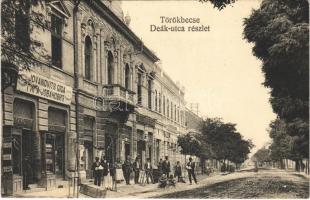 Törökbecse, Újbecse, Novi Becej; Deák utca, Jovanovits Giga könyvnyomda, Schlesinger Izidor üzlete / book printing shop