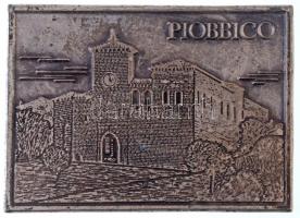 Olaszország DN "PIOBBICO" egyoldalas, ezüstözött Br plakett (79x109mm) T:2 ph. Italy ND "PIOBBICO" one-sided, silver plated Br plaque (79x109mm) C:XF edge error