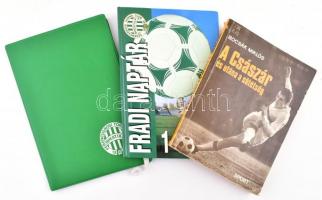 1997 Fradi naptár + Fradi jegyzettömb + Bocsák Miklós: A Császár és utána a sötétség. Bp., 1984, Dr. Árky István. Kiadói papírborításban, volt könyvtári példány.