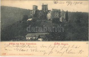 1900 Léka, Lockenhaus; Schloss und Ruine / castle and ruins / vár és romok