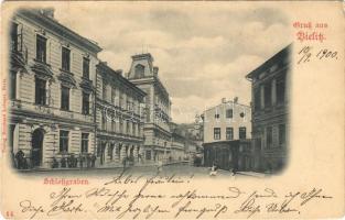 1900 Bielsko-Biala, Bielitz; Schlossgraben / castle street (Rb)