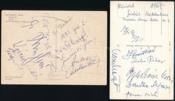 1967 Soproni Ünnepi Hetek néhány fellépő művész aláírása Simándi, Kórodi, Forrai Bertha 2 db lapon