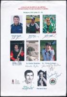 2007, 2015 évi olimpiai akadémia neves sportolóinak aláírásai képükkel ellátott papíron. Összesen 15 db