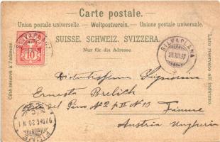 1897 (Vorläufer!) Silvaplana (Engadin), Hotels zur Post und Wildenmann, Familie Heinz / hotels. Art ...