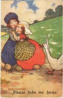 1924 Please take me home / Children art postcard. Celesque Series s: Agnes Richardson (Rb)