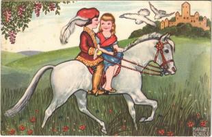 1933 Children romantic art postcard. Amag 0350. s: Margret Boriss (EB)