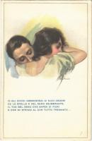 Romantic couple. Italian lady art postcard. Anna & Gasparini 443-3. artist signed (EK)