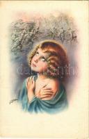 WWII Italian military art postcard with soldiers, tank. Cecami N. 1023. s: Collino (fl)