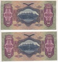 1930. 100P (2x) sorszámkövetők, csillagos sorszámmal T:III szép papír Adamo P17