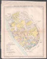 cca 1893 2 db Budapest térkép Pallas Nagy Lexikonából: Budapest IV. ker 1893-ban, lap alján kisebb s...