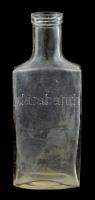 Egger Petrol Budapest, oldalán feliratozott üveg flaska, m: 15,5 cm