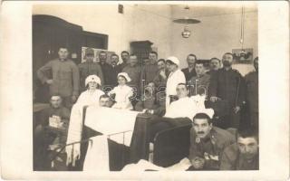 Opava, Troppau; osztrák-magyar katonai tábori kórház, katonák és ápolónők / WWI K.u.K. (Austro-Hungarian) military camp hospital, nurses. photo