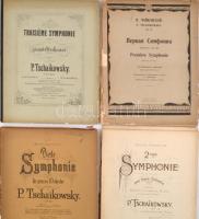 Tschaikowsky művei, 4 db kotta, széteső állapotban