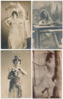 59 db RÉGI motívum képeslap vegyes minőségben: hölgyek / 59 pre-1945 motive postcards in mixed quality: ladies