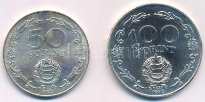 1970. 50Ft Ag + 100Ft Ag "Felszabadulás" pár T:BU 
Adamo EM36, EM37