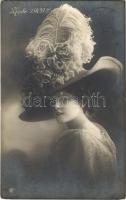 1910 Mode 1909! Fashion lady with hat