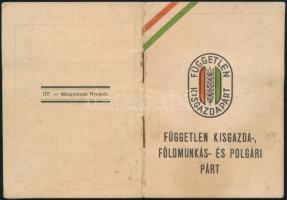 1946 Független Kisgazdapárt tagsági igazolványa
