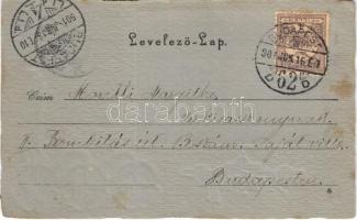 1901 Üdvözlet / Art Nouveau greeting card with clovers. Emb. litho (EK)