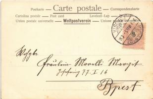 1900 Angel. Floral, litho