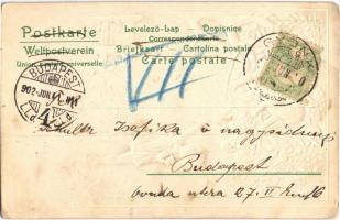 1902 Pünkösdi üdvözlet / Pentecost greeting card. No. 936. Emb. litho (EB)