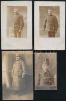 cca 1910 5 db katonai fotó, 10,5x6,5 cm és 14x9 cm közötti méretekben + 1944 2 db tábori postai levelezőlap