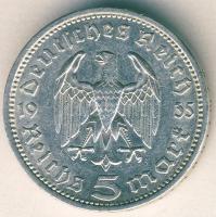 Német 3. Birodalom 1935A 5M Ag "Hindenburg" T:2/3